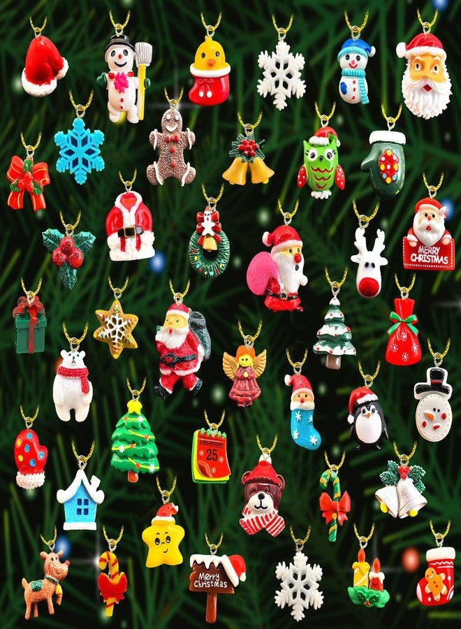 IAIHBBLY 42 Pcs Mini Christmas Ornaments Miniature Small Resin Christmas Tree Ornaments for Mini Tree Hanging Decorations Tiny Christmas Figurines Bulk for Craft Holiday Christmas Decor Gift - Image 1